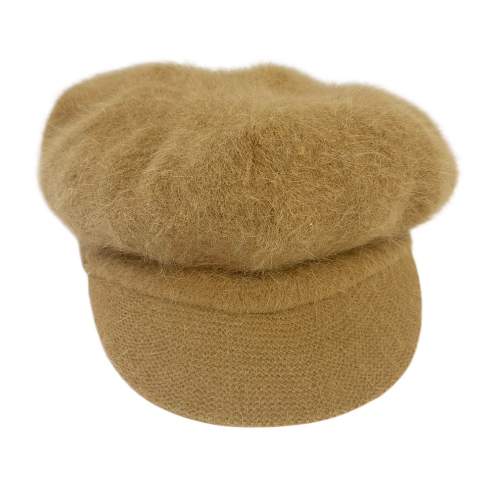 ANGORA/Rabbit Fur Newsboy Cap One Size